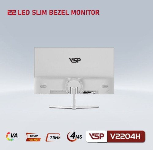 Màn hình phẳng 22 inch LED tràn viền VSP V2204H TRẮNG (Full-HD, VA, 75Hz, 4ms)