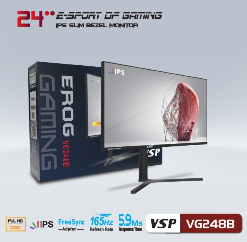 Màn hình LCD 24 inch VSP VG248B Gaming (FHD, 165Hz, IPS, 5.9Ms)