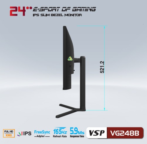 Màn hình LCD 24 inch VSP VG248B Gaming (FHD, 165Hz, IPS, 5.9Ms)