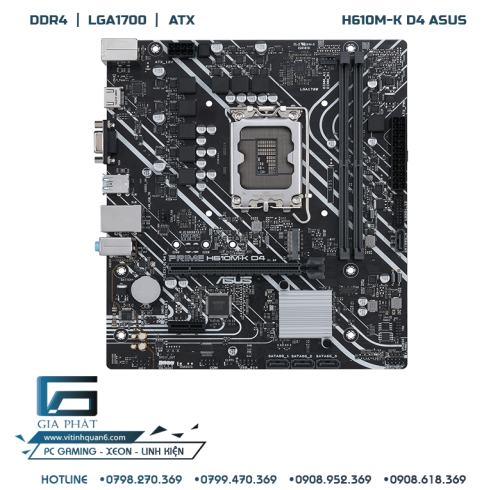 Mainboard ASUS H610M-K Prime (2 khe DDR4 - ATX - Socket 1700) Full Box