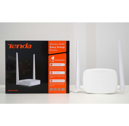 Router Wi-Fi Tenda N301 chuẩn N tốc độ 300Mbps 2 anten ngoài 5dBi