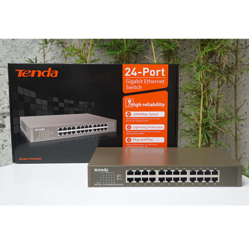 Switch mạng Tenda TEG1024D | V7.0 | 24 cổng | tốc độ 2000Mbps