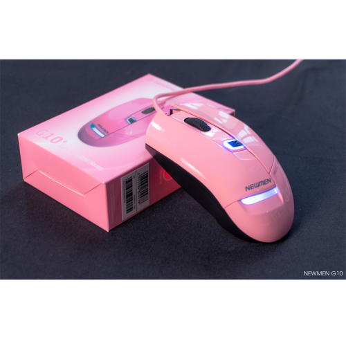 Chuột gaming Newmen G10+ Pink (800/1200/1600/3200DPI, Switch Kailh 10m)
