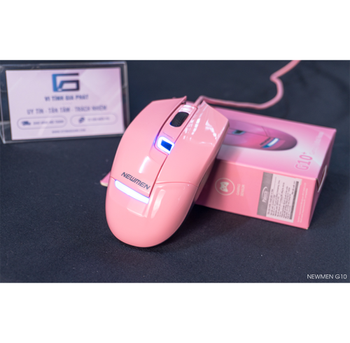 Chuột gaming Newmen G10+ Pink (800/1200/1600/3200DPI, Switch Kailh 10m)