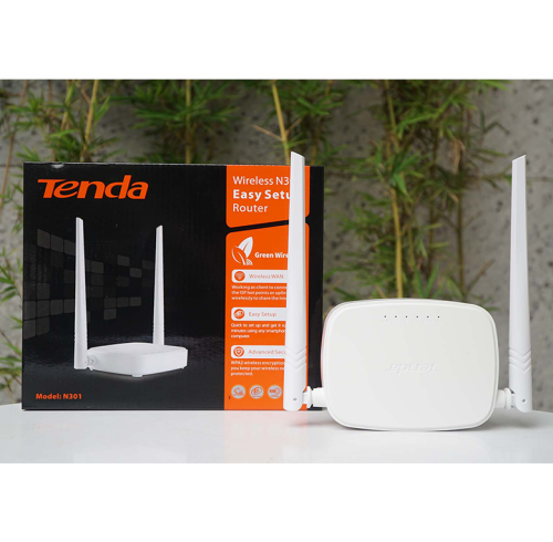 Router Wi-Fi Tenda N301 chuẩn N tốc độ 300Mbps 2 anten ngoài 5dBi