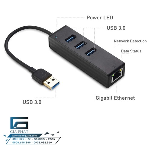 Hub Combo USB/Lan