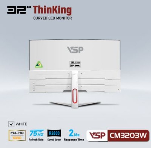 Màn hình cong LCD 32 inch VSP ThinKing CM3203W Trắng (FHD, 75Hz, VA, 2Ms)