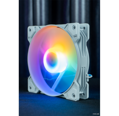 Fan case PC K8 LED RGB (12cm) Nguồn trực tiếp - Molex 4 pin Trắng/Hồng/Đen