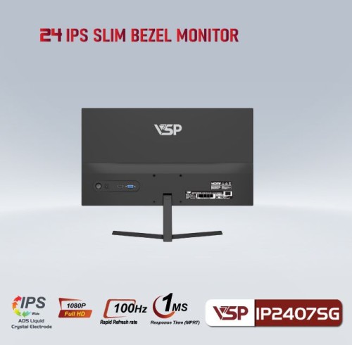 Màn hình phẳng 24 inch LED tràn viền Gaming VSP IP2407SG Đen (Full-HD, 100Hz, IPS 1ms)
