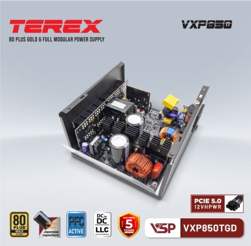 BỘ NGUỒN VSP TEREX VXP850TGD - 80 PLUS GOLD - 850W