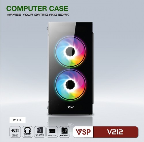 Case văn phòng - gaming VSP V212 (trắng)