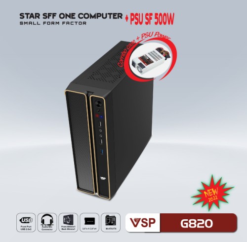 Combo case VSP SFF + PSU-550W - G820 Màu Đen