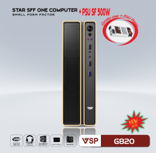 Combo case VSP SFF + PSU-550W - G820 Màu Đen