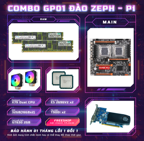 Combo Đào Zeph - Pi - COIN1 - DUAL 2696V2 - 32GB ram