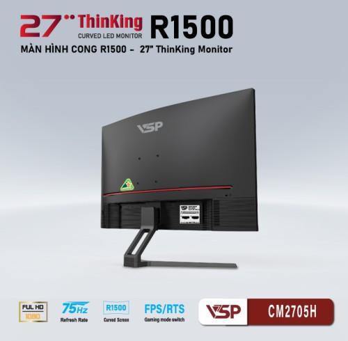 Màn hình cong VSP Thinking monitor 27inch -CM2705H (VA,75Hz, FHD, 6Ms)