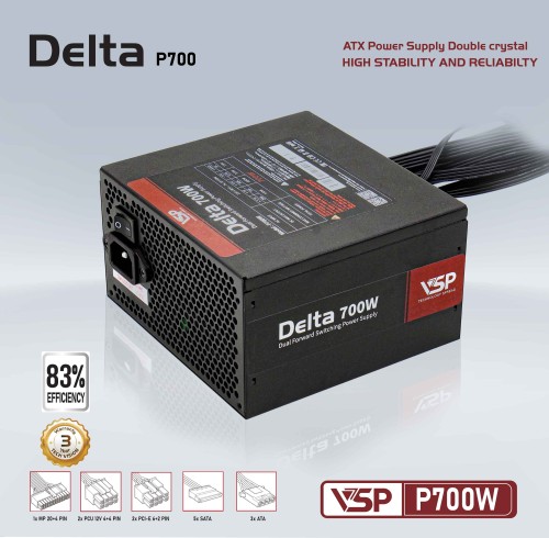 Bộ nguồn máy tính VSP DELTA P700W (700W) - Hàng chính hãng