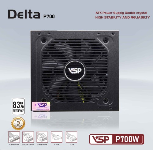 Bộ nguồn máy tính VSP DELTA P700W (700W) - Hàng chính hãng