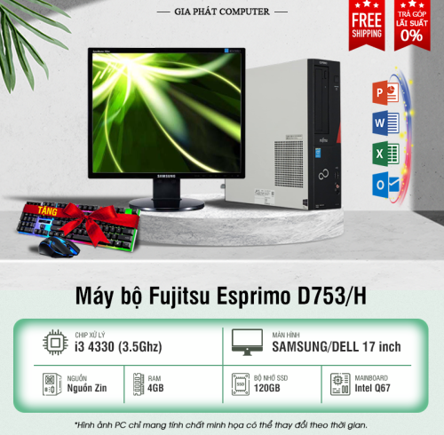 [TẶNG VOUCHER GIẢM 5%] PC - GP02 - Máy tính đồng bộ Fujitsu Esprimo D753/H (I3 4330 / 4GB / 120GB)