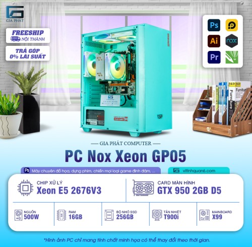 PC - GP05 - XEON Nox X99 1 CPU 2673V3 chuyên treo game, cày Pi node
