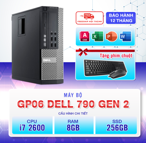 Máy Bộ GP06 - Barebone Dell Optiplex 790 SFF - i7 2600 - RAM 8GB - 256GB - Renew Full Box