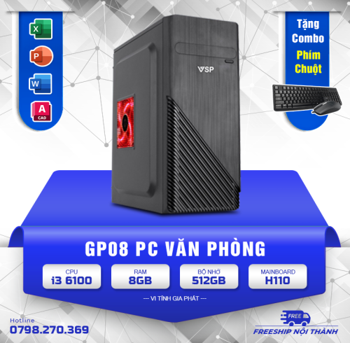 PC - GP08 - OFFICE - i3 6100 / H110 / SSD 512GB 