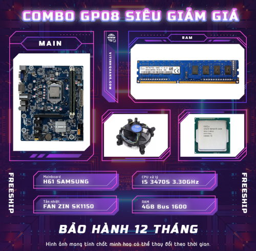 Combo GP08 main H61 + i5 3470S siêu giảm giá (MUA MAIN TẶNG CPU)