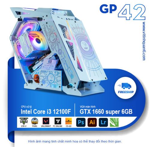 PC GP42 -  gaming thế hệ 12 giá rẻ nhất H610 - i3 12100F - GTX 1660S