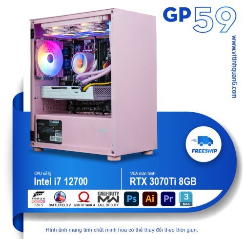 PC GAMING GP59 - i7 12700 - 3070ti Tản nước RGB RGB cực chất