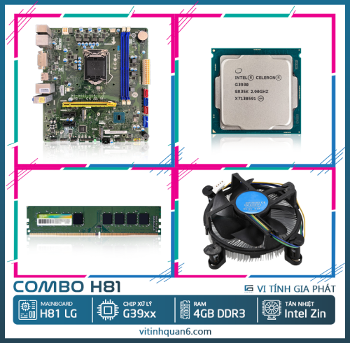 Combo linh kiện Mainboard H81 LG - G39xx - RAM 4GB DDR3 - FAN zin