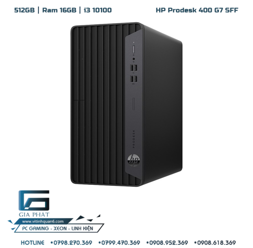 GP13 - HP ProDesk 400 G7 SSF i3 10100, Ram 16GB, SSD 512GB NVMe tốc độ cao cho các tác vụ văn phòng