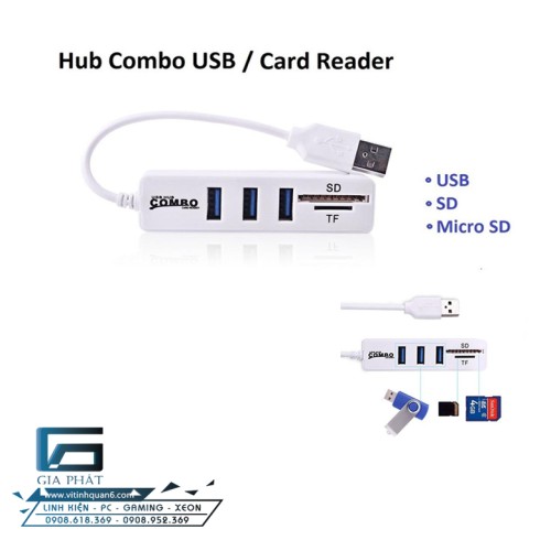 Hub Combo USB/đọc thẻ