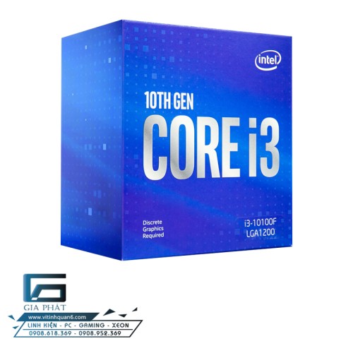 CPU Intel Core i3-10100F (3.6GHz turbo 4.3GHz, 4 nhân 8 luồng, 6MB Cache, 65W) BOX