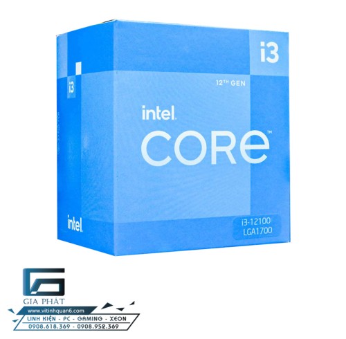 CPU Intel Core i3 12100 Box (3.30 Up to 4.30GHz, 4 Nhân 8 Luồng)