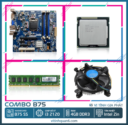 Combo linh kiện Mainboard Samsung B75 - i3 2120 - RAM 4GB 1600 - FAN zin