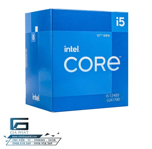 CPU Intel Core i5-12400 (Up To 4.40GHz, 6 Nhân 12 Luồng,18MB Cache, Alder Lake) BOX