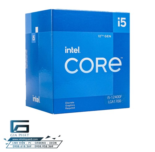 CPU Intel Core i5-12400F (Upto 4.4Ghz, 6 nhân 12 luồng, 18MB Cache, 65W)