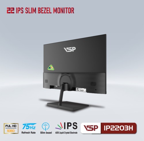 Màn hình 22 inch VSP IP2203H tràn viền Đen (IPS, Full-HD, 75HZ)
