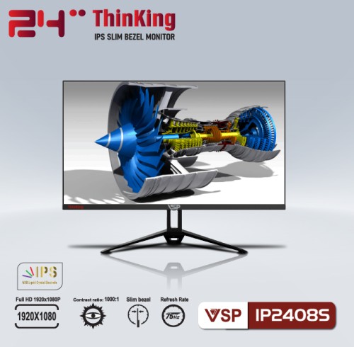 Màn hình ThinKing 24 inch tràn viền IPS IP2408S (Full-HD, 75hz, IPS)