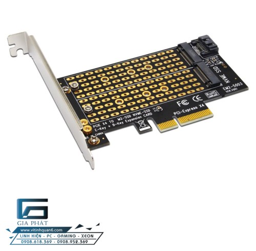 Khay gắn ổ cứng SSD M2 NVMe (PCI-E) x 02 M2