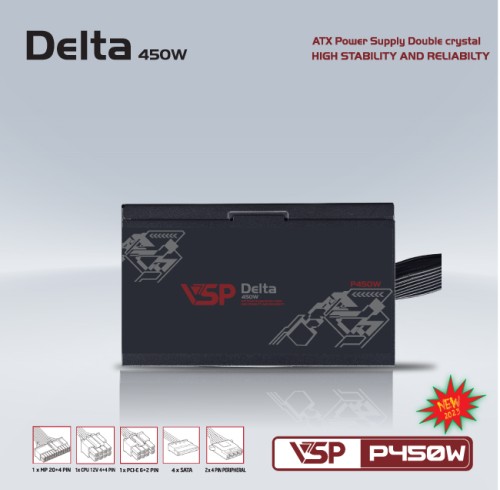Nguồn máy tính VSP Delta P450W - Công suất thực - Ổn áp dòng điện