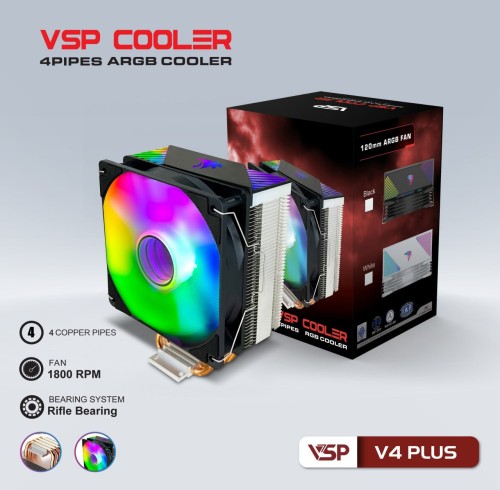 Tản nhiệt CPU VSP Cooler V4 Plus màu đen