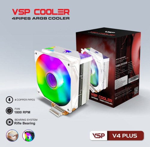 Tản nhiệt CPU VSP Cooler V4 Plus màu trắng