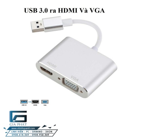 Cáp Chuyển USB 3.0 ra HDMI Và VGA