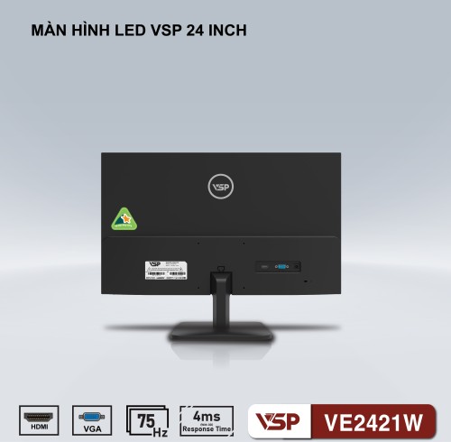 [TẶNG COMBO PHÍM CHUỘT] Màn hình 24 inch VSP VE2421W tràn viền S102 - Full VAT