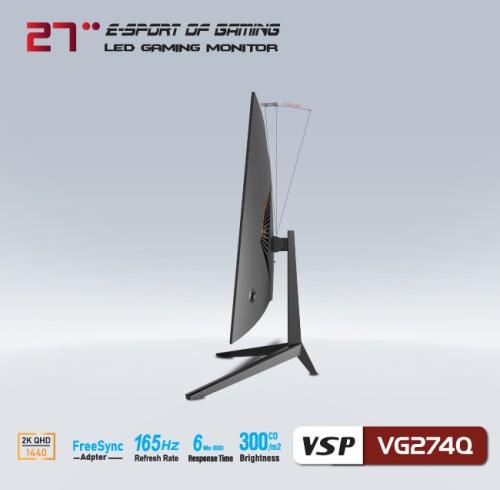 Màn hình LCD 27 inch VSP VG274Q Gaming (2K, Phẳng, VA, 165Hz)