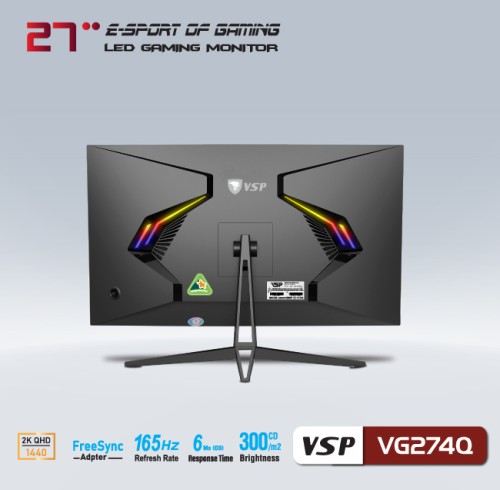 Màn hình LCD 27 inch VSP VG274Q Gaming (2K, Phẳng, VA, 165Hz)