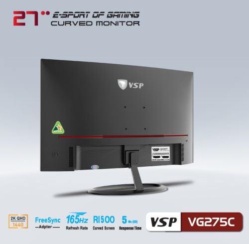 Màn hình LCD 27 inch VSP VG275C Gaming (2K, Cong, VA, 165Hz)