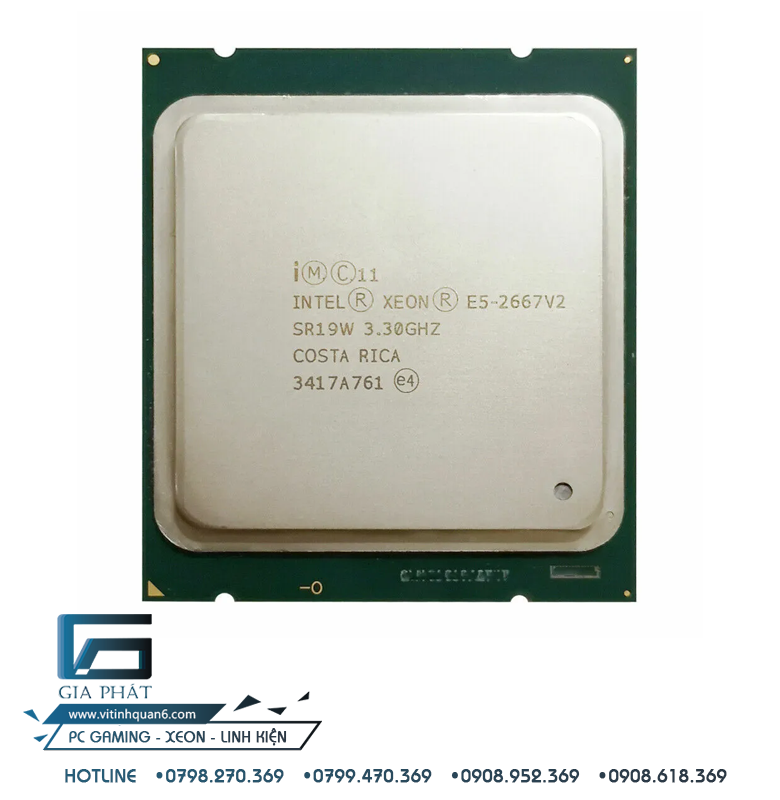 CPU Intel XEON E5 2667 V2 (3.3GHz up to 4.0GHz, 8 Nhân 16 Luồng,